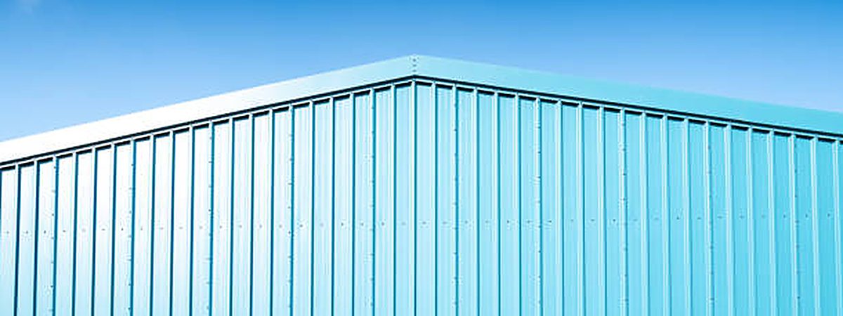 Profiled metal roof and wall sheeting on an industrial building